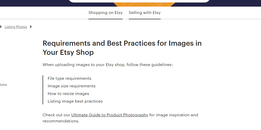 Etsy Image Requirement